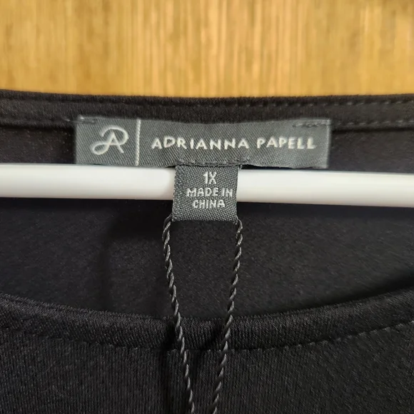 Adrianna Papell Black Top Women's Blouse Size 1X - Picture 3 of 8